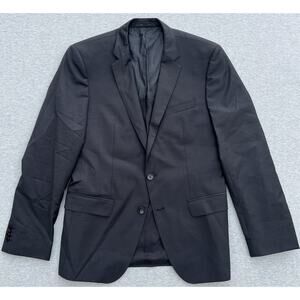 BOSS Two Button Blazer Super 100 Virgin Wool Black Men's Size 40 R